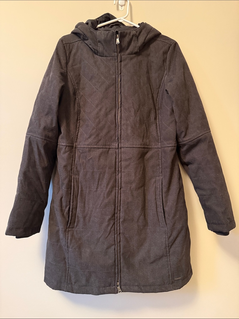Prana dark grey Hooded Jacket with zippered pockets